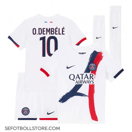 Paris Saint-Germain Ousmane Dembele #10 Replika babykläder Bortaställ Barn 2024-25 Kortärmad (+ korta byxor)